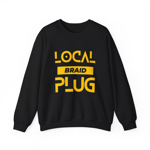 Local Braid Plug Crewneck Sweatshirt - Yellow on BLK