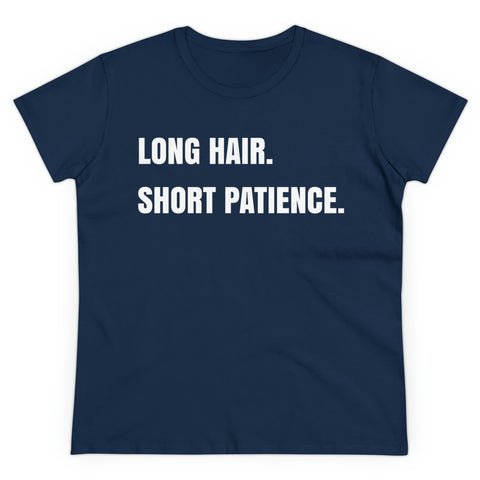 Hair Short Patience White/Pink on Black Long Tshirts