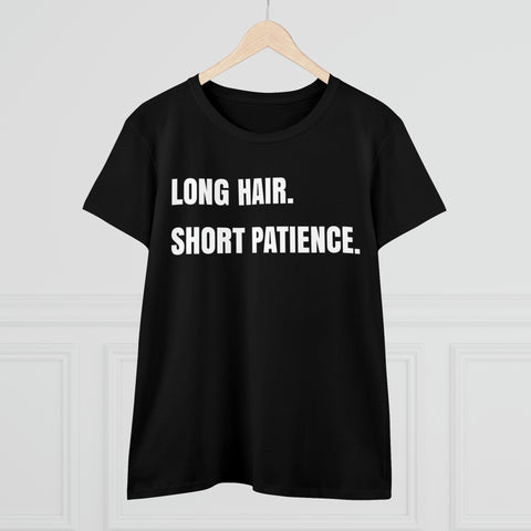 Hair Short Patience White/Pink on Black Long Tshirts