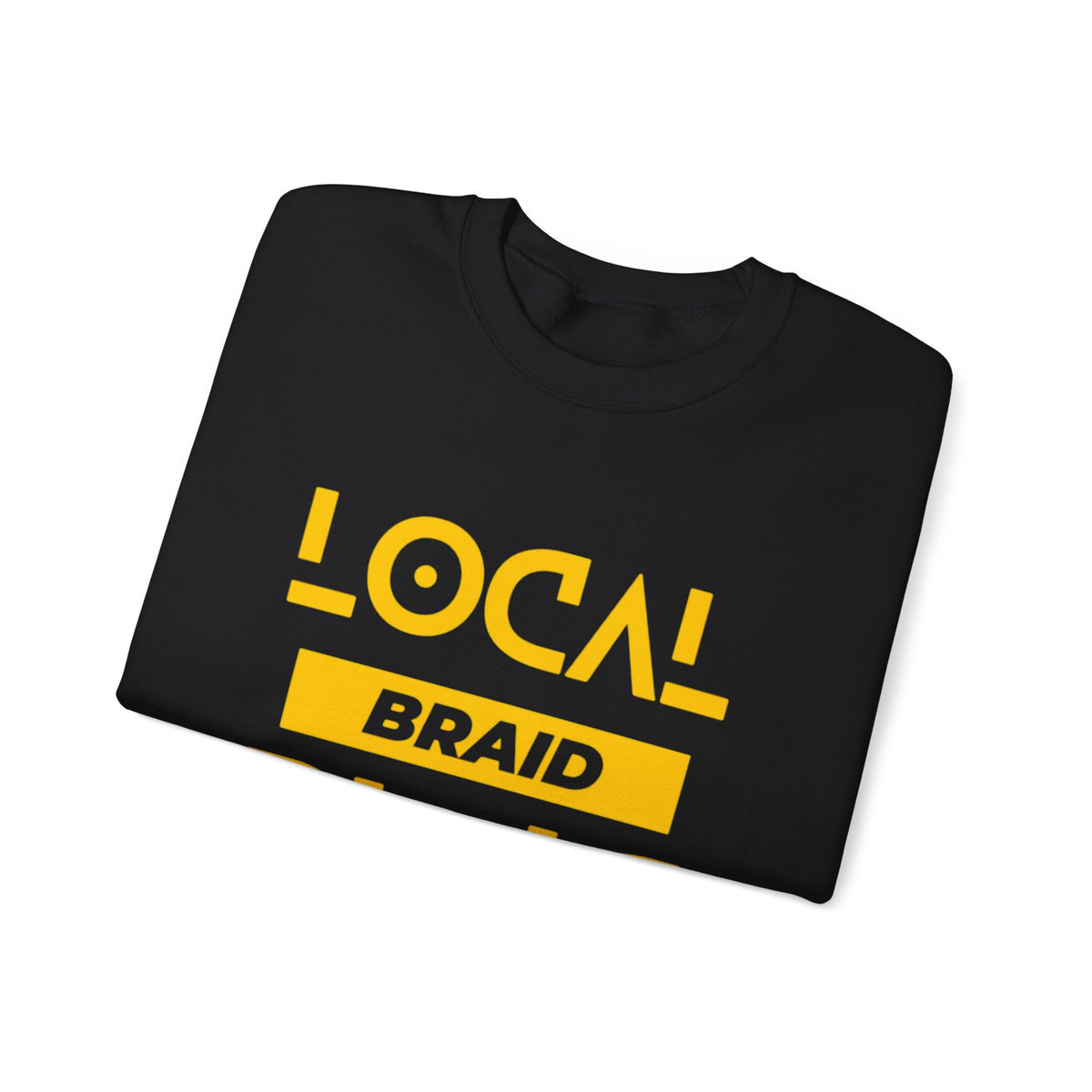 Local Braid Plug Crewneck Sweatshirt - Yellow on BLK