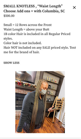 Small Waist Length Knotless